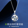 Wholesale S925 Sterling Silver Geometric Fourleaf Clover Pendant Necklace With Plain Chain For Women Electroplated