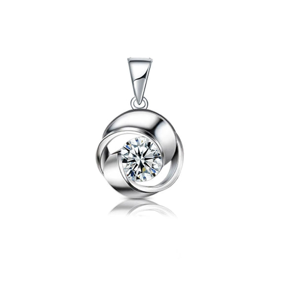 Wholesale S925 Sterling Silver Geometric Fourleaf Clover Pendant Necklace With Plain Chain For Women Electroplated