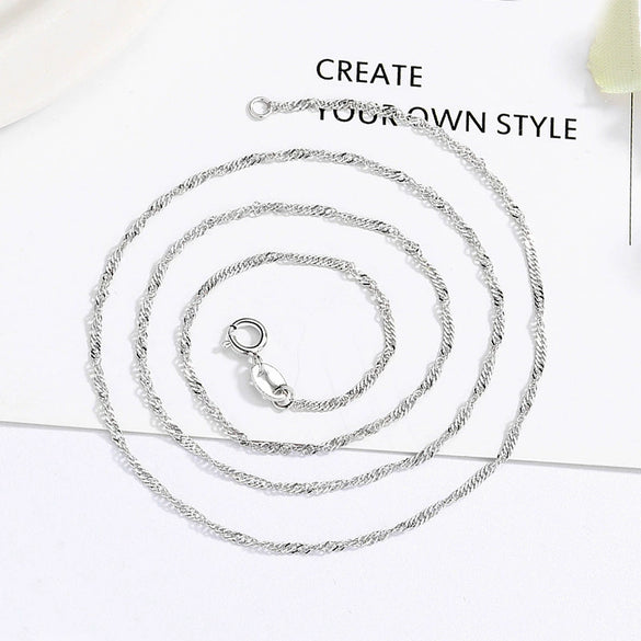 Wholesale S925 Sterling Silver Geometric Fourleaf Clover Pendant Necklace With Plain Chain For Women Electroplated