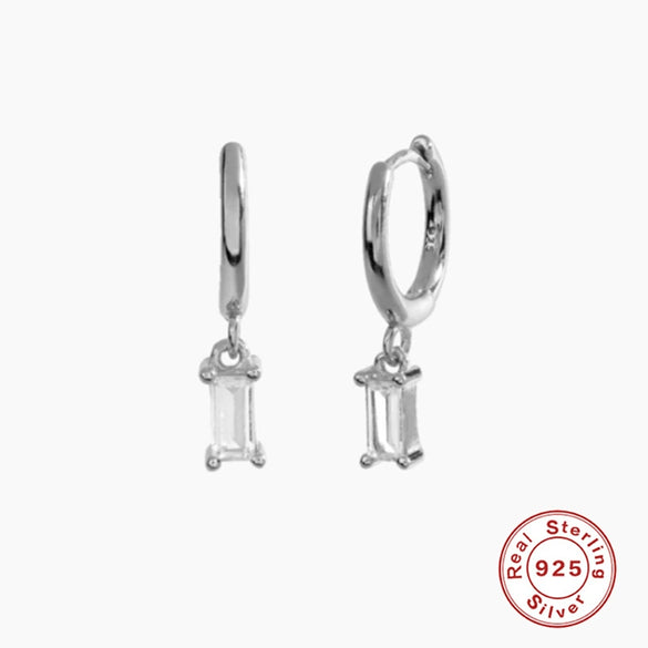 Wholesale S925 Sterling Silver Geometric French Bread Earrings Fashionable And Creative With Diamondencrusted Zircon