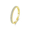 Wholesale S925 Sterling Silver Geometric Full Diamond Row Ring For Women Simple Stacked Style Inlay