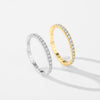 Wholesale S925 Sterling Silver Geometric Full Diamond Row Ring For Women Simple Stacked Style Inlay