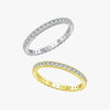 Wholesale S925 Sterling Silver Geometric Full Diamond Row Ring For Women Simple Stacked Style Inlay