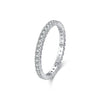 Wholesale S925 Sterling Silver Geometric Full Diamond Row Ring For Women Simple Stacked Style Inlay