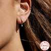 Wholesale S925 Sterling Silver Geometric Glossy Earrings With Pendant Triple Perforated Zircon For Women