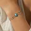 Wholesale S925 Sterling Silver Geometric Gradient Enamel Opal Multilayer Chain Diamond Bracelet For Women