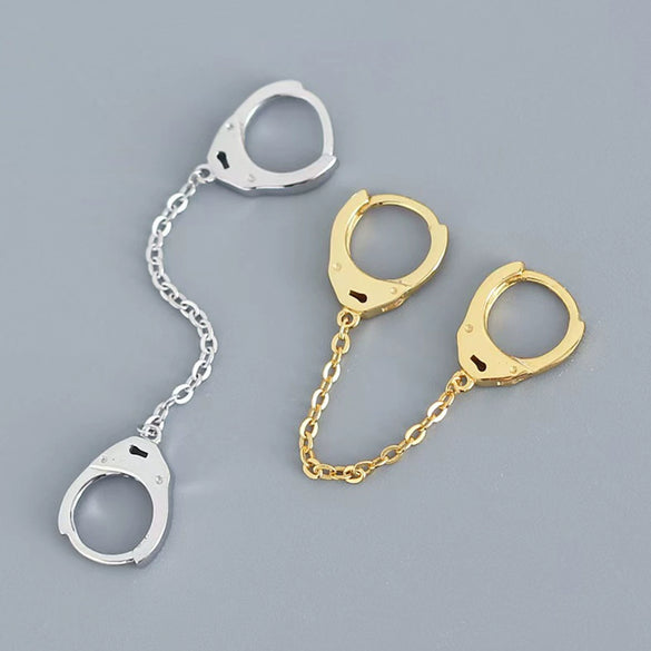 Wholesale S925 Sterling Silver Geometric Handcuffs Chain Earring With Seiko Treatment Fashion Simple Exquisite Personality Trendy