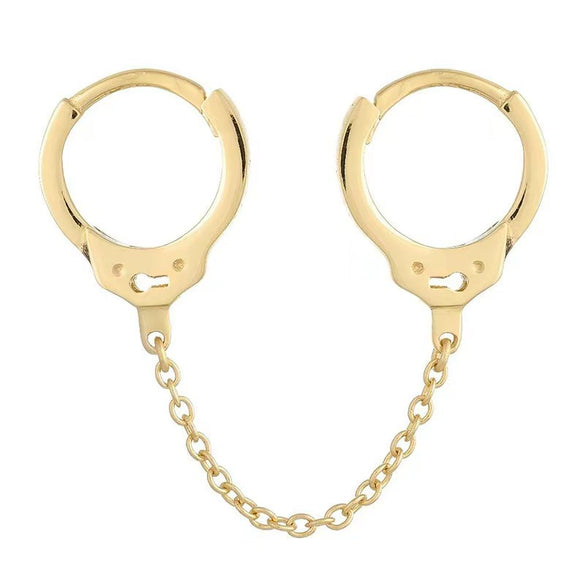 Wholesale S925 Sterling Silver Geometric Handcuffs Chain Earring With Seiko Treatment Fashion Simple Exquisite Personality Trendy