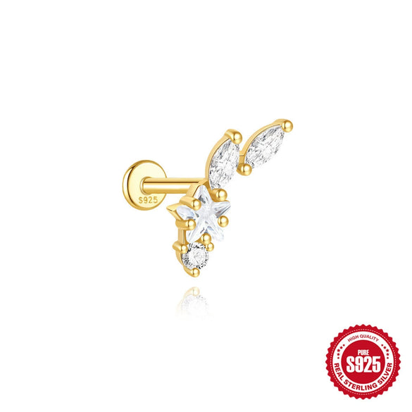Wholesale S925 Sterling Silver Geometric Heart Earrings With Zircon Diamond And Environmentally Friendly Electroplating For Unisex