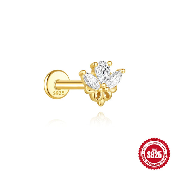Wholesale S925 Sterling Silver Geometric Heart Earrings With Zircon Diamond And Environmentally Friendly Electroplating For Unisex