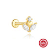 Wholesale S925 Sterling Silver Geometric Heart Earrings With Zircon Diamond And Environmentally Friendly Electroplating For Unisex