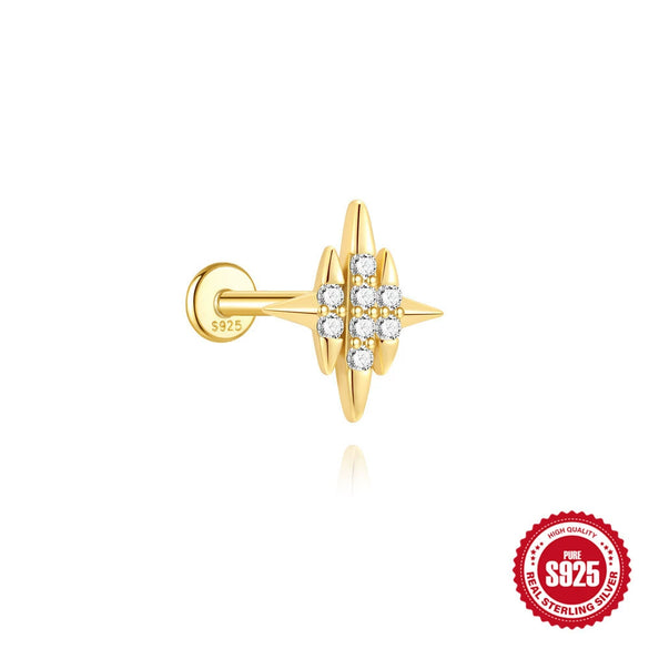 Wholesale S925 Sterling Silver Geometric Heart Earrings With Zircon Diamond And Environmentally Friendly Electroplating For Unisex