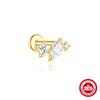 Wholesale S925 Sterling Silver Geometric Heart Earrings With Zircon Diamond And Environmentally Friendly Electroplating For Unisex