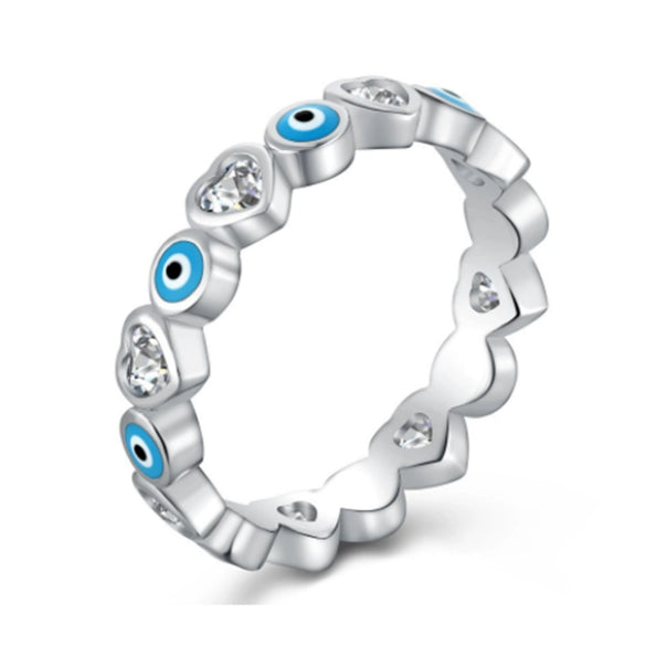 Wholesale S925 Sterling Silver Geometric Heart Ring Electroplated Simple Retro Design