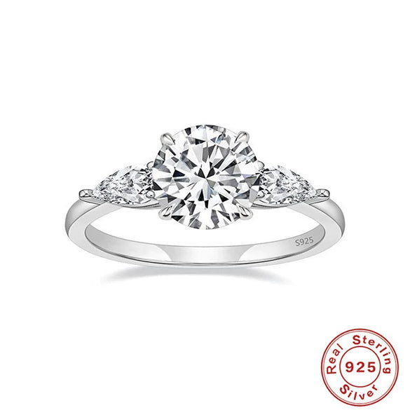 Wholesale S925 Sterling Silver Geometric Heart Ring Electroplated Simple Retro Design