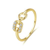 Wholesale S925 Sterling Silver Geometric Heart Ring Electroplated Simple Retro Design