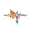 Wholesale S925 Sterling Silver Geometric Heart Ring Electroplated Simple Retro Design