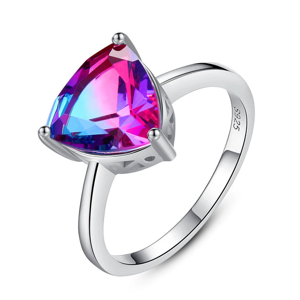 Wholesale S925 Sterling Silver Geometric Heart Ring Electroplated Simple Retro Design