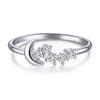 Wholesale S925 Sterling Silver Geometric Heart Ring Electroplated Simple Retro Design