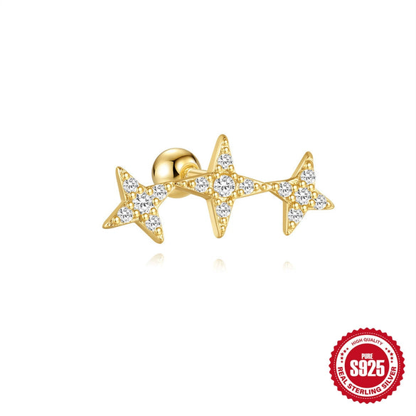 Wholesale S925 Sterling Silver Geometric High Round Ball Thread Piercing Ear Bone Nail With Environmentally Friendly Plating Ear Jewelry
