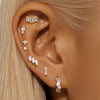 Wholesale S925 Sterling Silver Geometric Horse Eye Aobao Flat Head Thread Puncture Ear Nail With Diamond Encrusted And Environmentally Friendly Electroplating Ear Jewelry