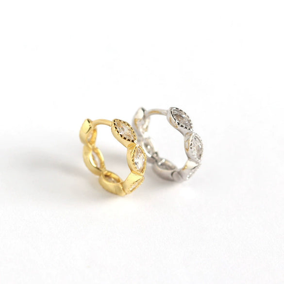 Wholesale S925 Sterling Silver Geometric Horse Eye Diamond Earrings With Electroplating Treatment