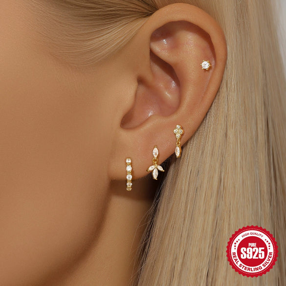 Wholesale S925 Sterling Silver Geometric Horse Eye Electroplated Earring For Women