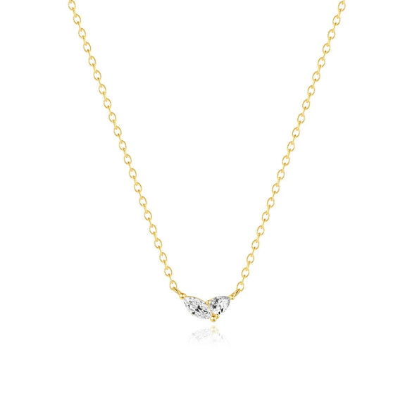 Wholesale S925 Sterling Silver Geometric Horse Eye Stone Pendant Water Drop Clavicle Necklace With Electroplating O Chain Retro Low Key Luxury For Women
