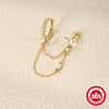 Wholesale S925 Sterling Silver Geometric Horse Eye Tassel Chain Earrings With Electroplating Design For Women
