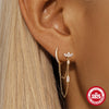 Wholesale S925 Sterling Silver Geometric Horse Eye Tassel Chain Earrings With Electroplating Design For Women