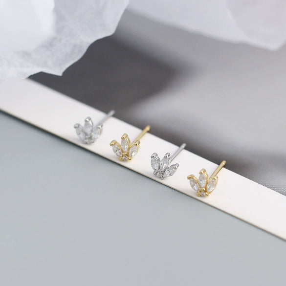 Wholesale S925 Sterling Silver Geometric Horse Eye Zircon Electroplated All Match Earrings For Women