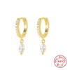 Wholesale S925 Sterling Silver Geometric Horse's Eye Earrings With Electroplating