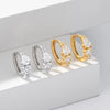 Wholesale S925 Sterling Silver Geometric Inlaid Zircon Electroplated Women's Earrings