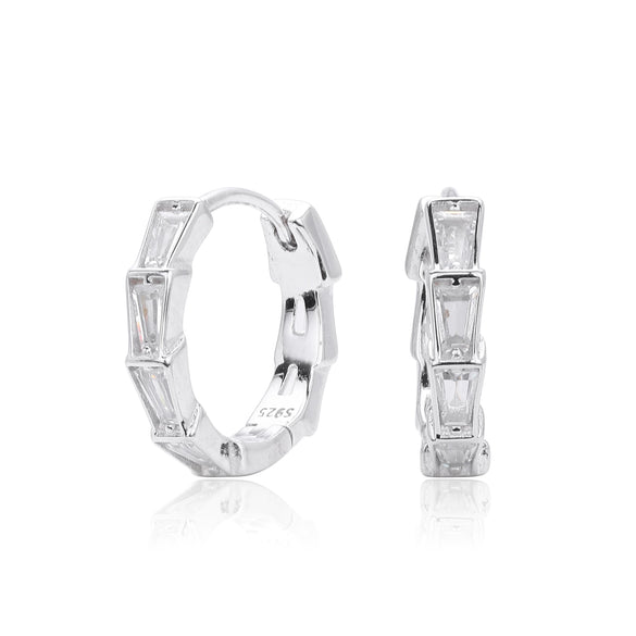 Wholesale S925 Sterling Silver Geometric Inlaid Zirconium Electroplated Light Luxury Style Earrings For Women