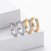 Wholesale S925 Sterling Silver Geometric Inlaid Zirconium Electroplated Light Luxury Style Earrings For Women