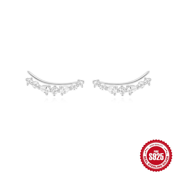 Wholesale S925 Sterling Silver Geometric Inlay Electroplated Ear Clip Earrings For Women