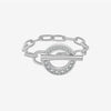 Wholesale S925 Sterling Silver Geometric Irregular Chain Ring With Electroplating And Simple Zircon High Design Feeling Minimalist Ring For Women And Unisex