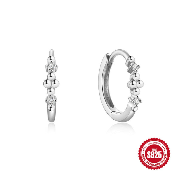Wholesale S925 Sterling Silver Geometric Irregular Earrings With Zircon Inlay And Electroplating For Women