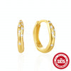 Wholesale S925 Sterling Silver Geometric Irregular Earrings With Zircon Inlay And Electroplating For Women
