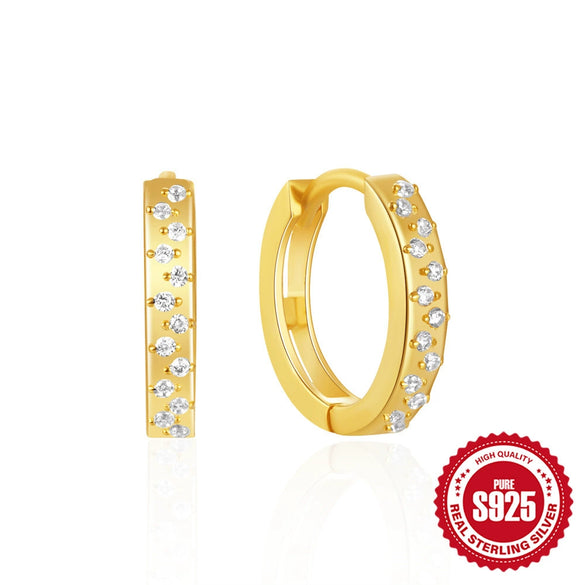 Wholesale S925 Sterling Silver Geometric Irregular Earrings With Zircon Inlay And Electroplating For Women
