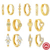 Wholesale S925 Sterling Silver Geometric Irregular Earrings With Zircon Inlay And Electroplating For Women