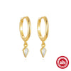Wholesale S925 Sterling Silver Geometric Kite Stone Earrings With Electroplating Design For Women