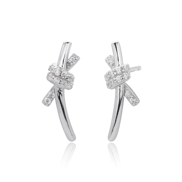 Wholesale S925 Sterling Silver Geometric Knot Winding Electroplated Earrings For Women
