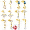Wholesale S925 Sterling Silver Geometric Light Luxury Earrings With Electroplating Eight Mang Star Water Drops Design