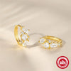 Wholesale S925 Sterling Silver Geometric Light Luxury Elegant Earrings With Electroplating And Zircon Inlay