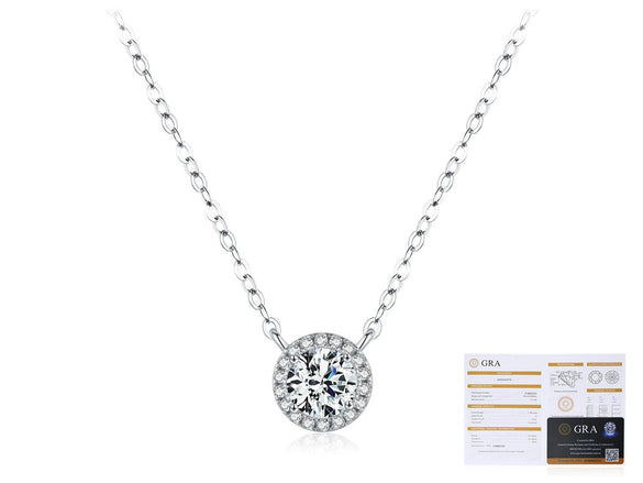 Wholesale S925 Sterling Silver Geometric Light Luxury Exquisite Shining Women's Clavicle Chain Necklace With Mosan Diamond