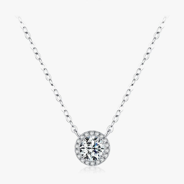 Wholesale S925 Sterling Silver Geometric Light Luxury Exquisite Shining Women's Clavicle Chain Necklace With Mosan Diamond
