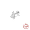 Wholesale S925 Sterling Silver Geometric Lightning Star Moon Embedded Flat Head Internal Thread Electroplated Women's Cartilage Ear Stud Earrings