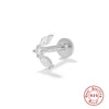 Wholesale S925 Sterling Silver Geometric Lightning Star Moon Embedded Flat Head Internal Thread Electroplated Women's Cartilage Ear Stud Earrings