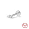 Wholesale S925 Sterling Silver Geometric Lightning Star Moon Embedded Flat Head Internal Thread Electroplated Women's Cartilage Ear Stud Earrings